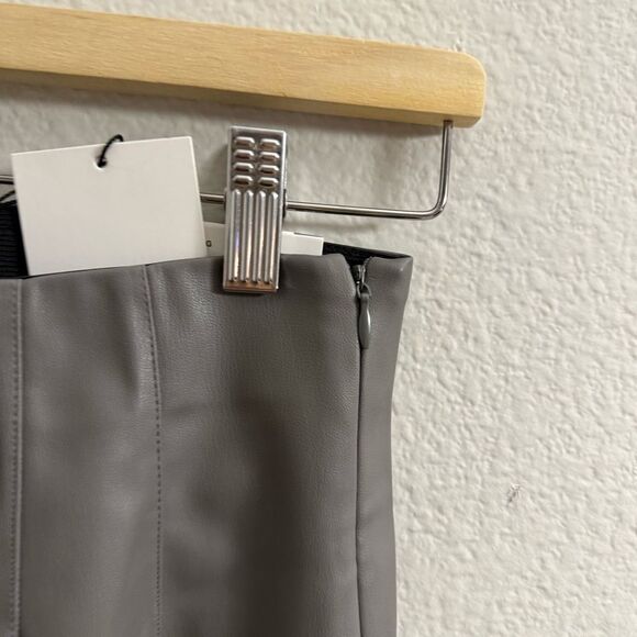 NWT Zara High Waisted Faux Leather Skinny Leggings Pants Gray Size Medium M - Picture 8 of 11